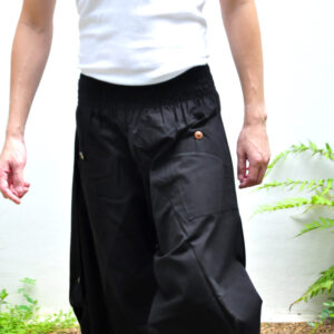 Men's Japanese Haren pants Samurai pants Yoga beach pants Style Pants One Size Japanese Design Black pants men
