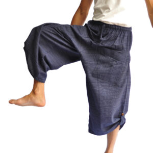 Men's Japanese Haren pants Samurai pants Yoga beach pants Style Pants One Size Japanese Design Bule pants men