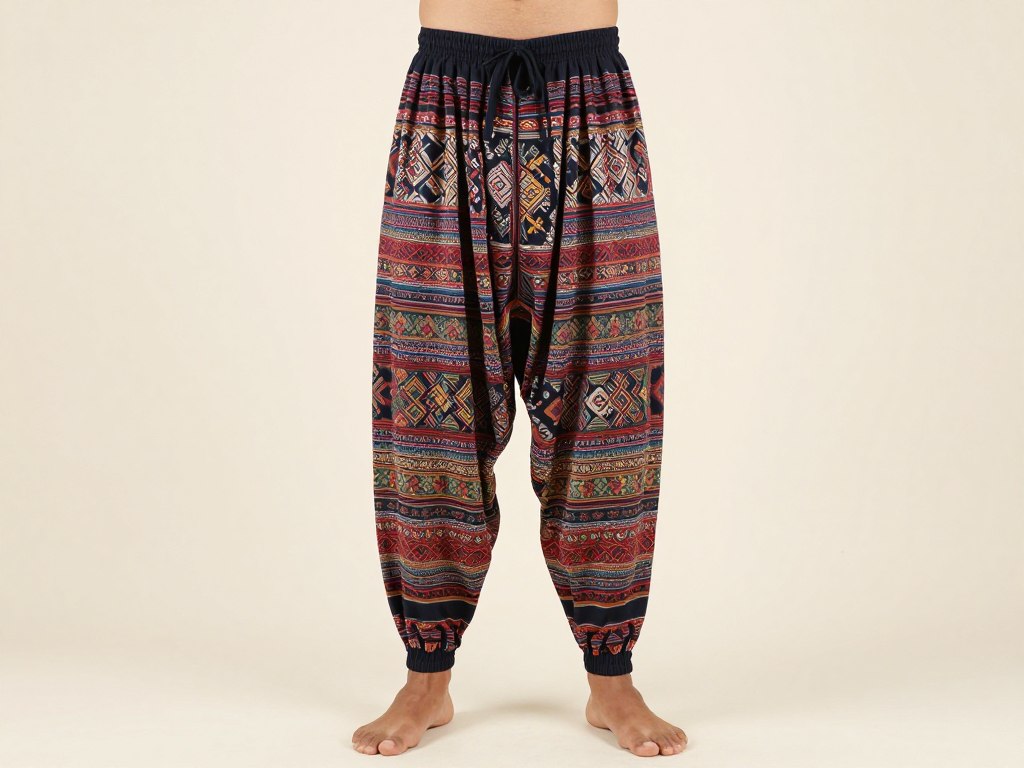 High-crotch harem pants showing traditional Thai style