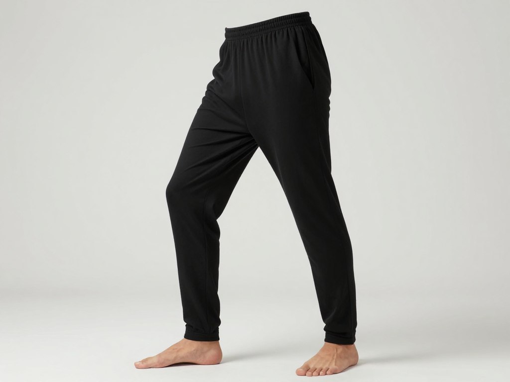 Low-crotch modern harem pants in solid color