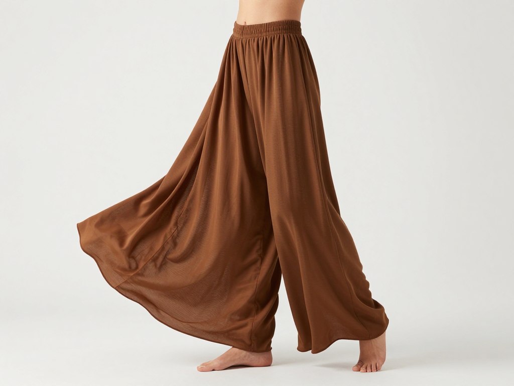 Wide-leg palazzo harem pants in flowing fabric